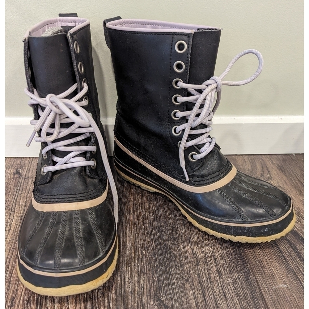 Sorel 1964 Premium Waterproof Canvas Winter Boots in Black Size 7